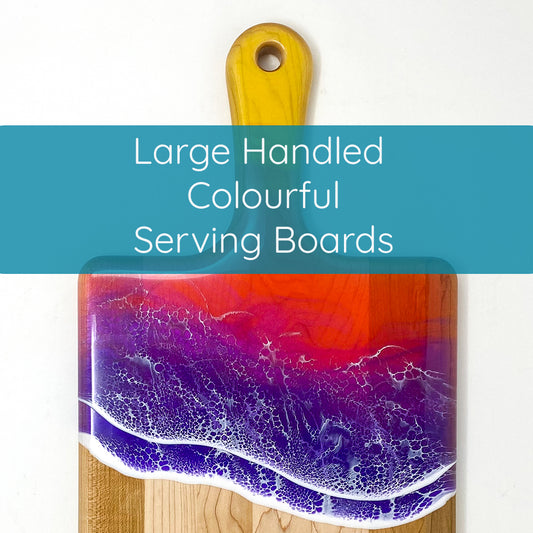 Large Handled Colourful Serving Boards