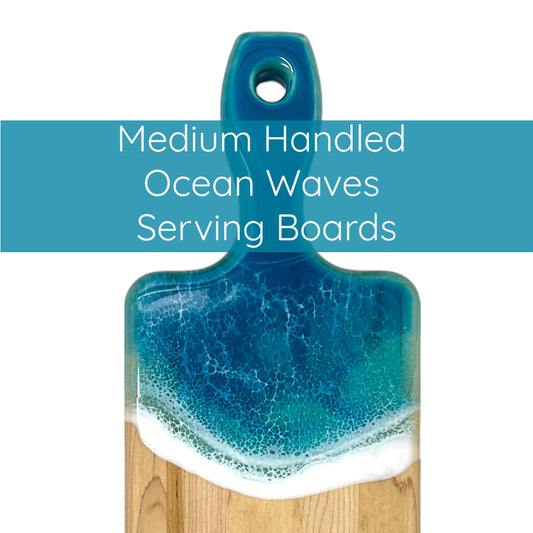 Medium Handled Ocean Waves Serving Boards