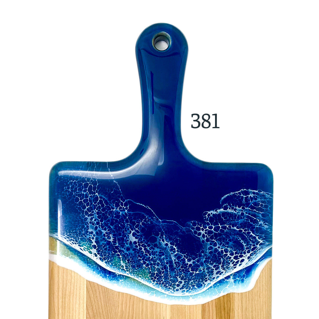 Large Handled Ocean Waves Serving Boards