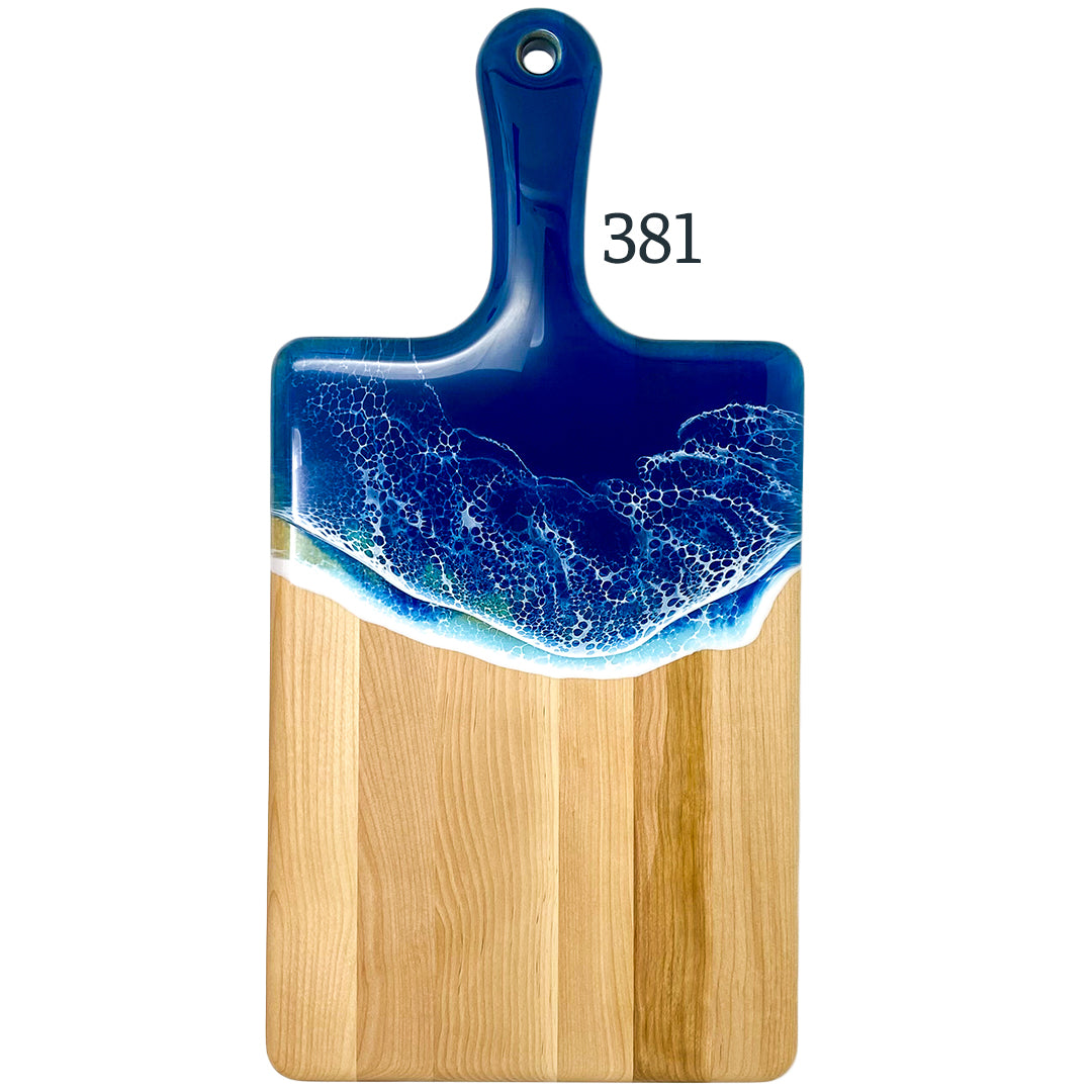 Large Handled Ocean Waves Serving Boards