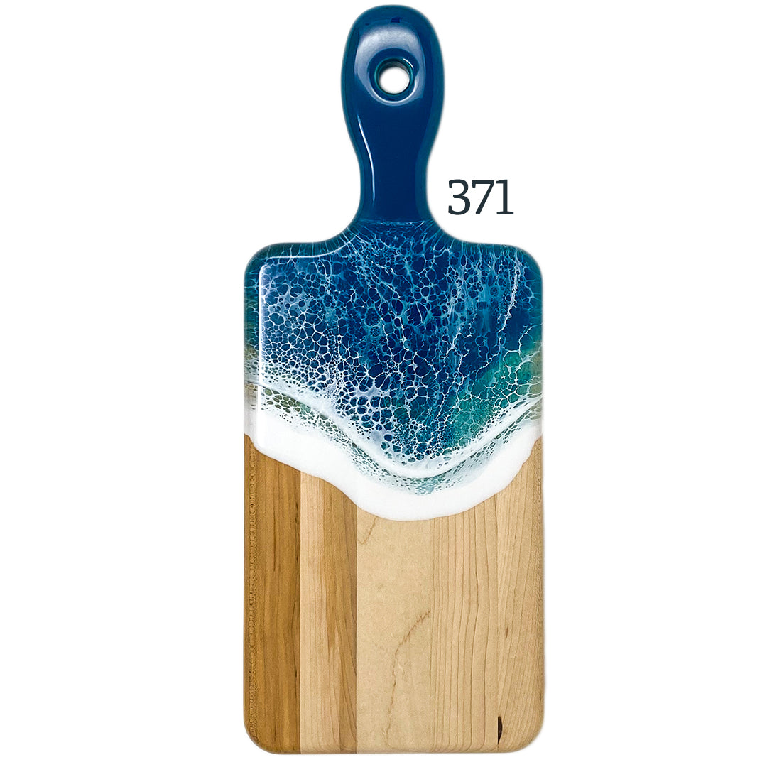 Small Handled Ocean Waves Serving Boards