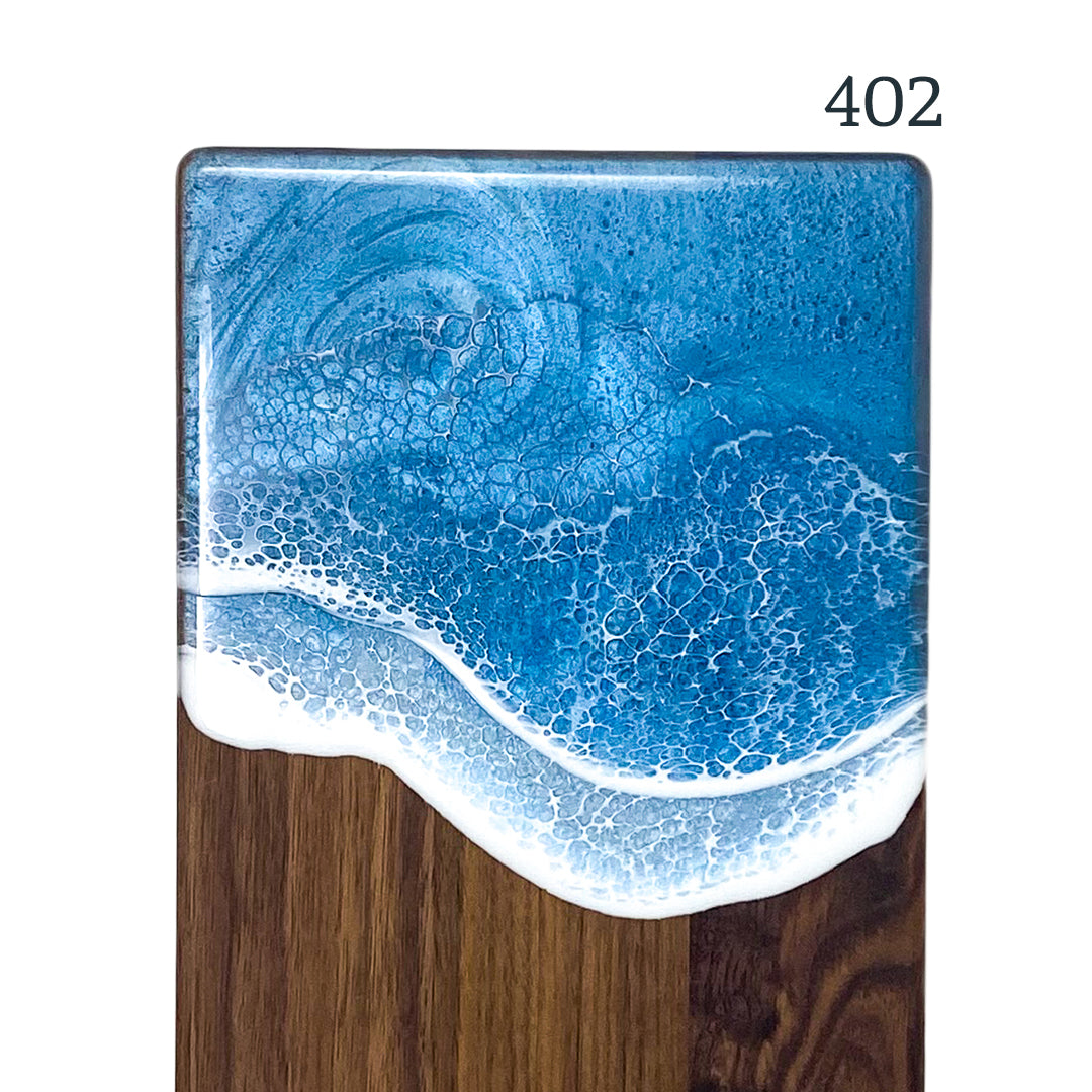 Small Walnut Ocean Waves Serving Boards