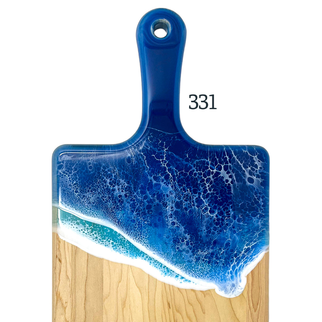 Large Handled Ocean Waves Serving Boards