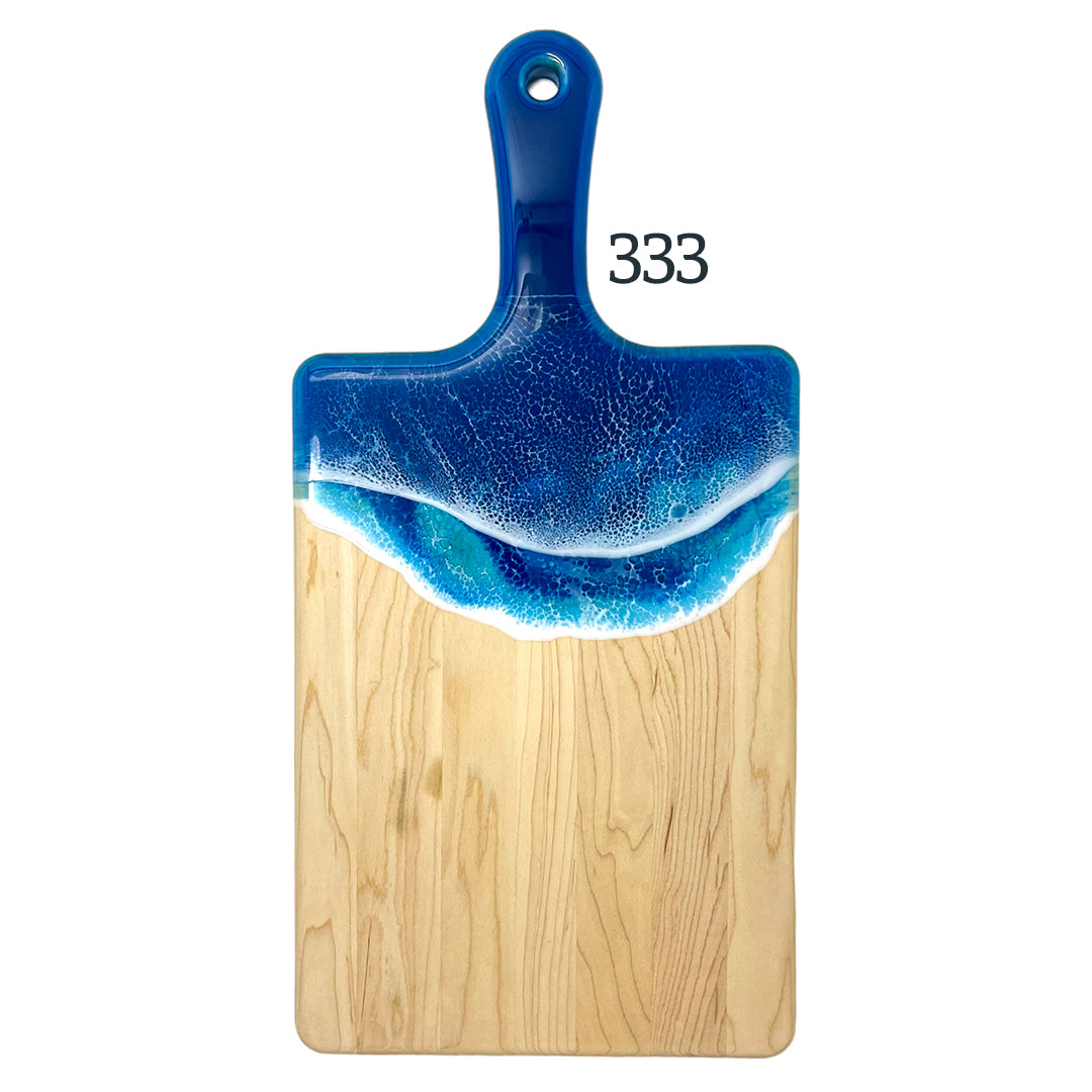 Large Handled Ocean Waves Serving Boards