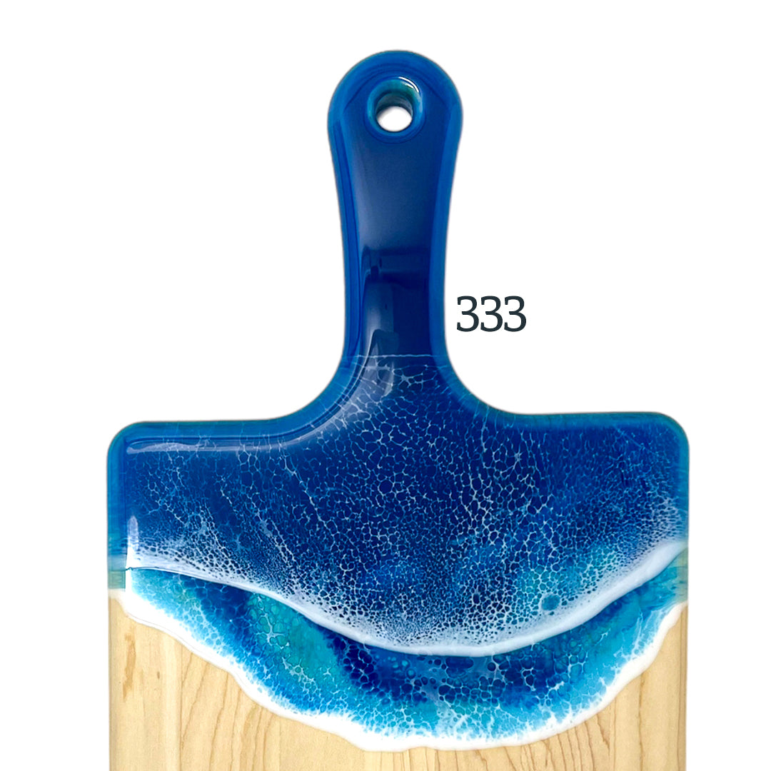 Large Handled Ocean Waves Serving Boards