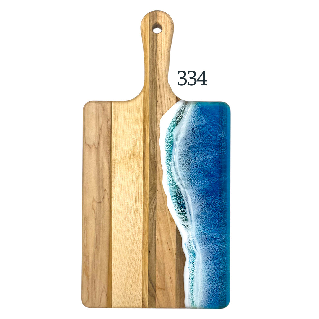 Large Handled Ocean Waves Serving Boards