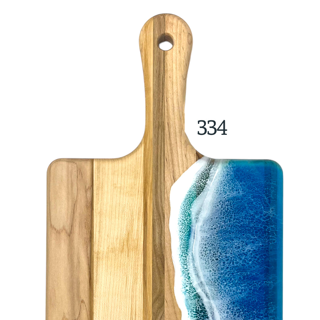 Large Handled Ocean Waves Serving Boards