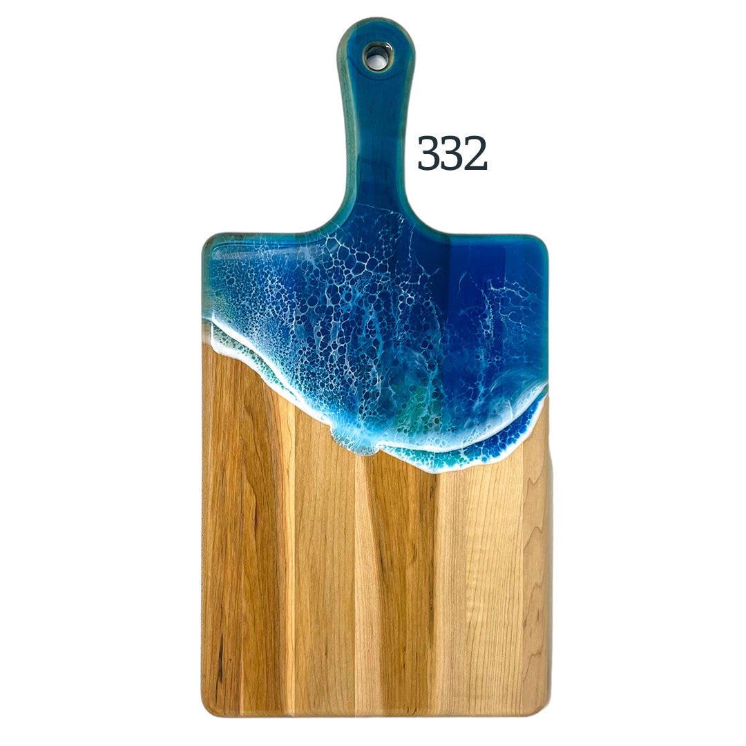 Large Handled Ocean Waves Serving Boards