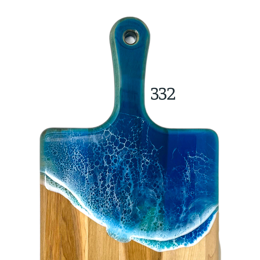 Large Handled Ocean Waves Serving Boards