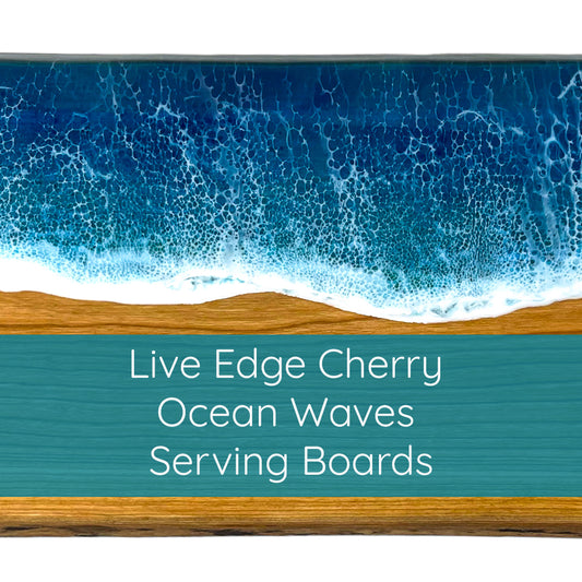 Medium Cherry Live Edge Serving Boards