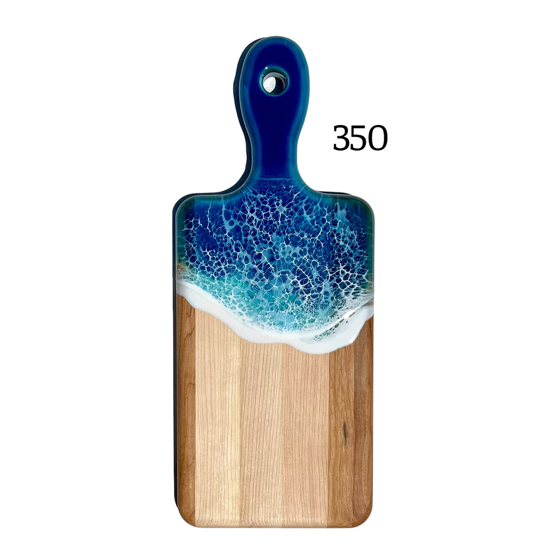 Small Handled Ocean Waves Serving Boards