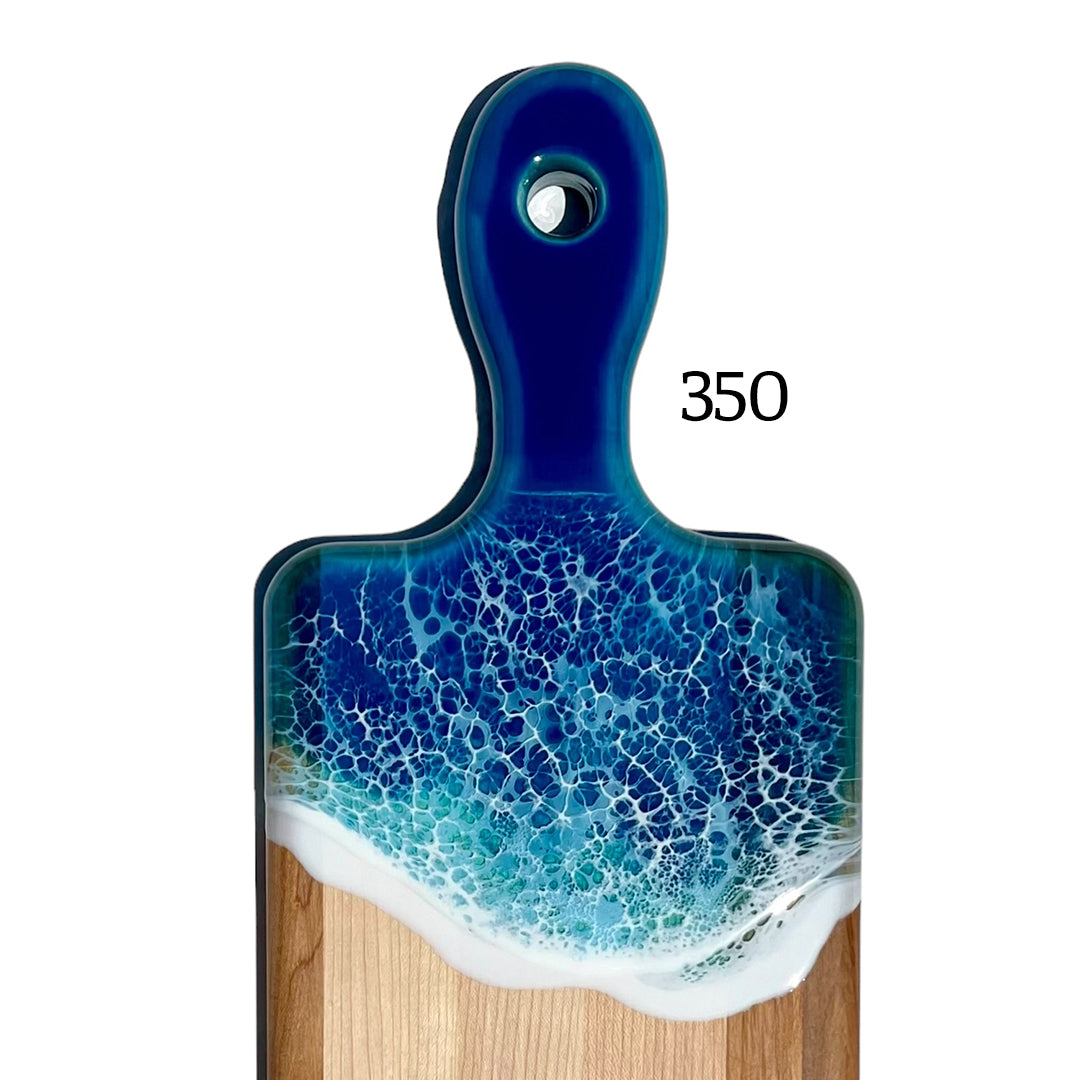 Small Handled Ocean Waves Serving Boards