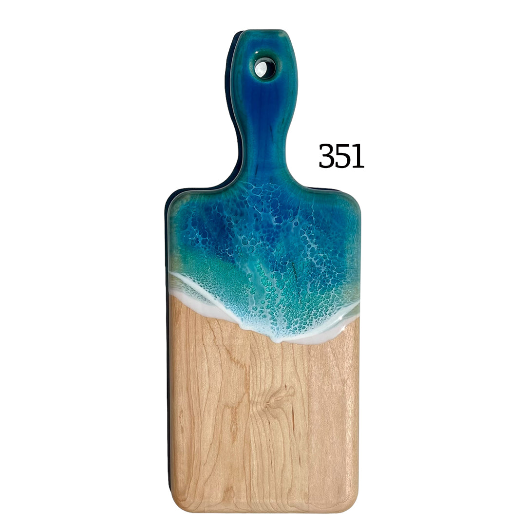 Small Handled Ocean Waves Serving Boards