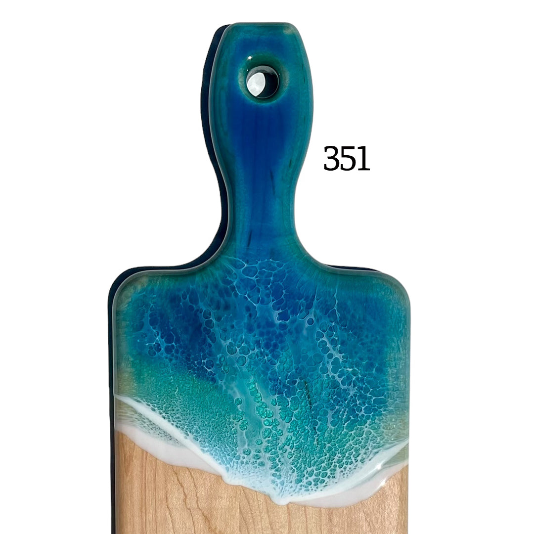 Small Handled Ocean Waves Serving Boards