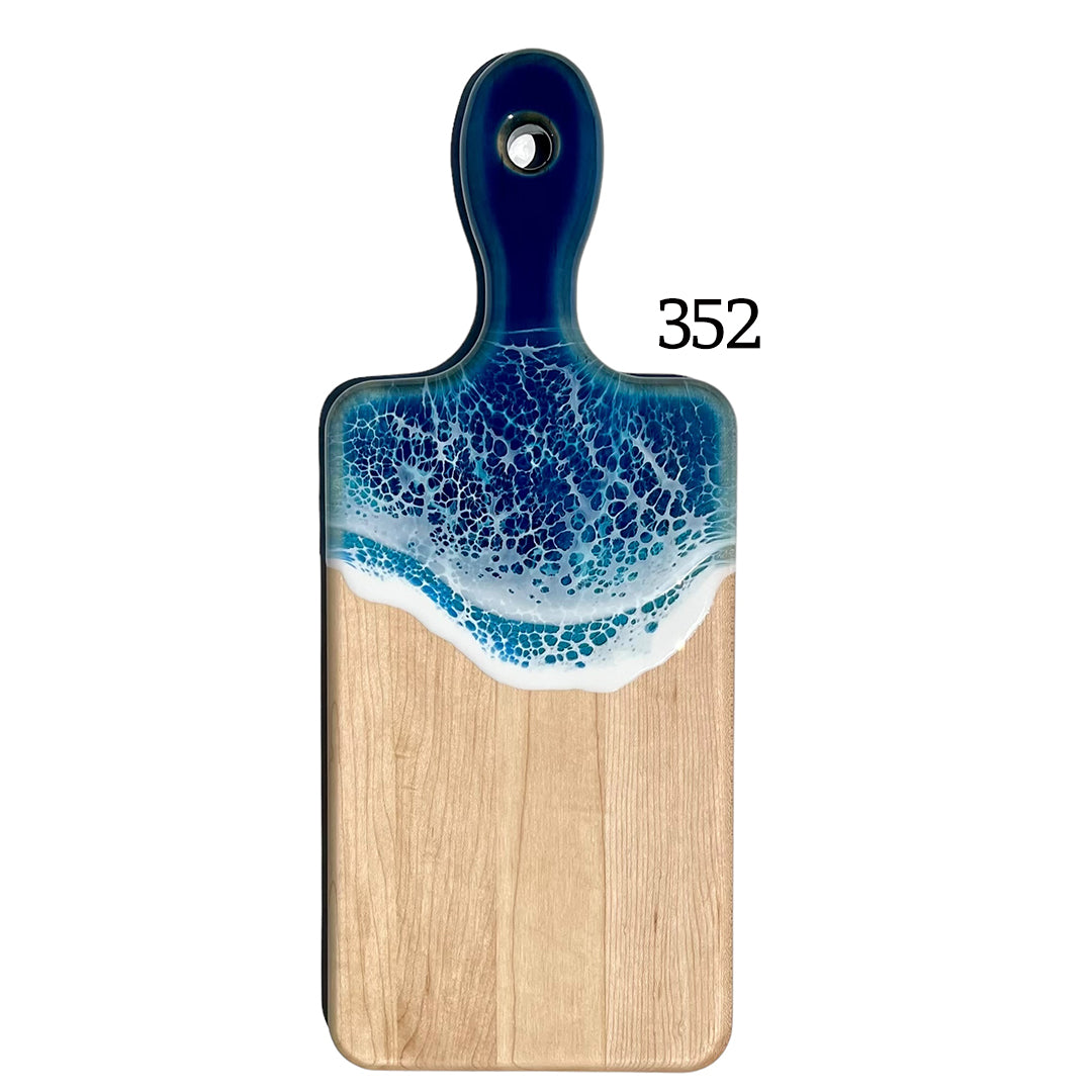 Small Handled Ocean Waves Serving Boards