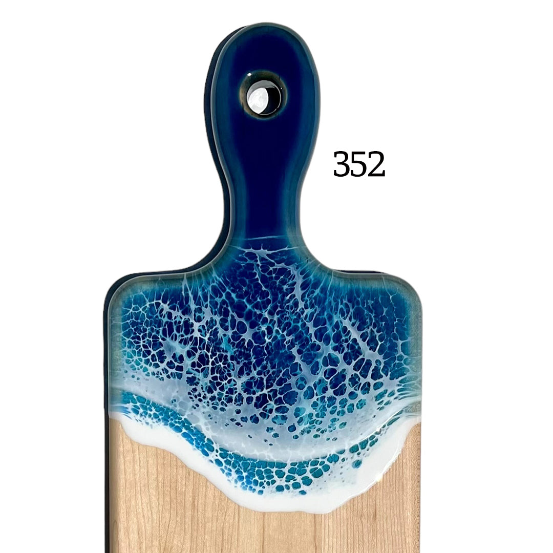 Small Handled Ocean Waves Serving Boards