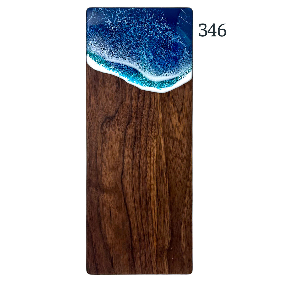 Small Walnut Ocean Waves Serving Boards