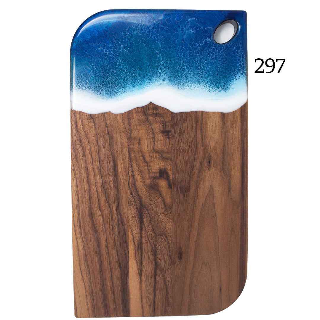 Medium Walnut Ocean Waves Serving Boards