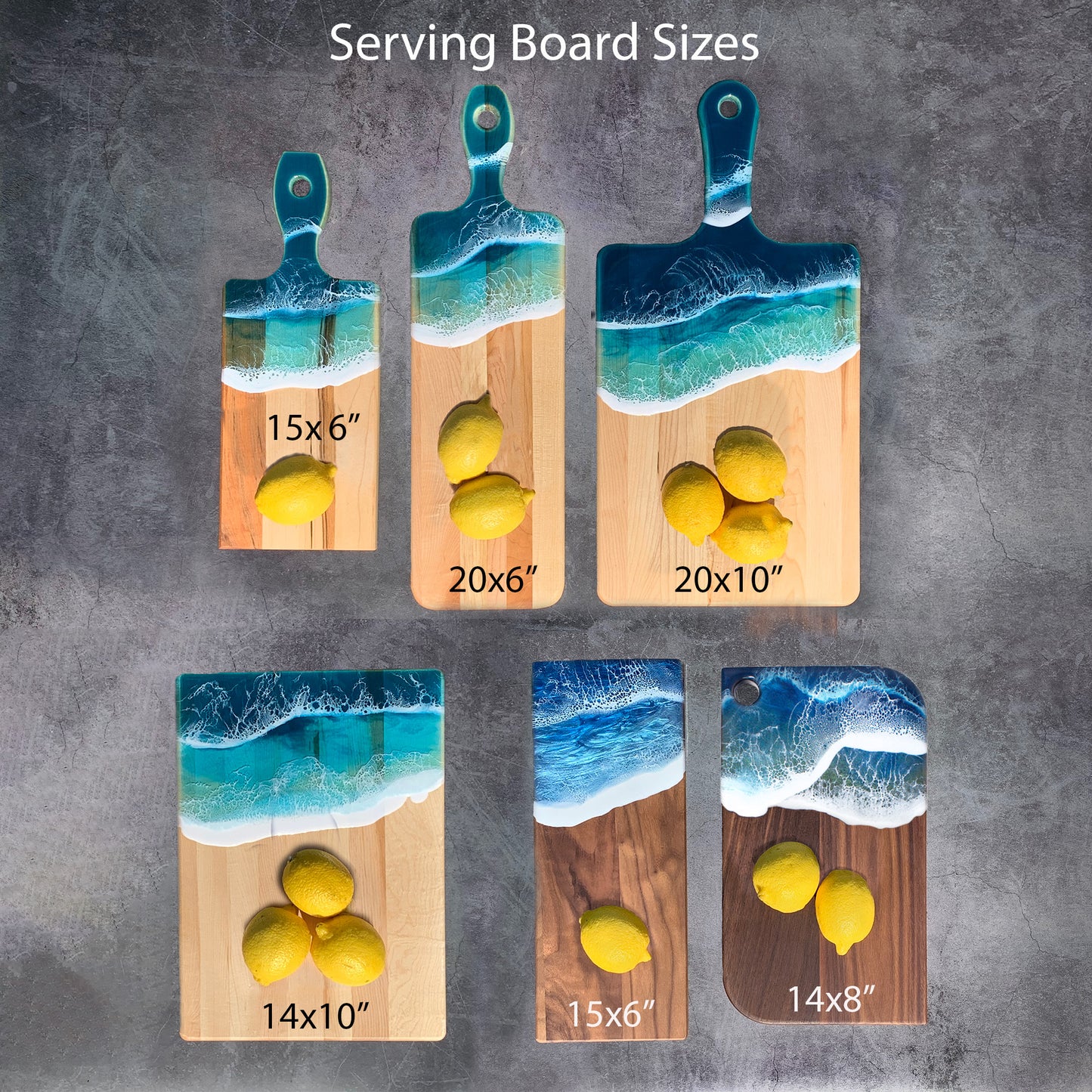 Large Square Ocean Waves Serving Boards