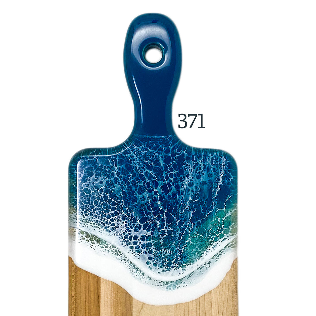 Small Handled Ocean Waves Serving Boards